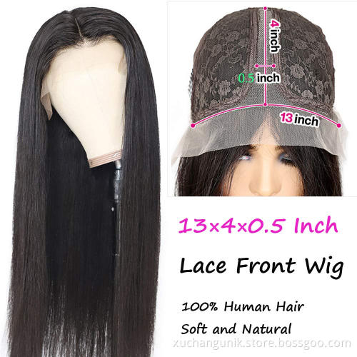 Uniky Wholesale Price Brazilian Virgin Hd Transparent Straight Hair High Quality No Shedding Lace Front Wig